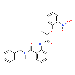 ChemSpider 2D Image | N-Benzyl-N-methyl-2-{[2-(2-nitrophenoxy)propanoyl]amino}benzamide | C24H23N3O5