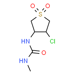 ChemSpider 2D Image | 1-(4-Chloro-1,1-dioxidotetrahydro-3-thiophenyl)-3-methylurea | C6H11ClN2O3S