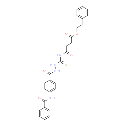 ChemSpider 2D Image | 2-Phenylethyl 4-[({2-[4-(benzoylamino)benzoyl]hydrazino}carbonothioyl)amino]-4-oxobutanoate | C27H26N4O5S