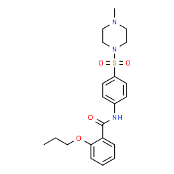 ChemSpider 2D Image | N-{4-[(4-Methyl-1-piperazinyl)sulfonyl]phenyl}-2-propoxybenzamide | C21H27N3O4S