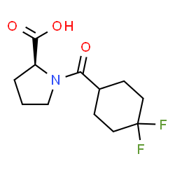 ChemSpider 2D Image | 1-[(4,4-Difluorocyclohexyl)carbonyl]-L-proline | C12H17F2NO3