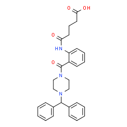ChemSpider 2D Image | 5-[(2-{[4-(Diphenylmethyl)-1-piperazinyl]carbonyl}phenyl)amino]-5-oxopentanoic acid | C29H31N3O4