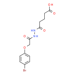 ChemSpider 2D Image | 5-{2-[(4-Bromophenoxy)acetyl]hydrazino}-5-oxopentanoic acid | C13H15BrN2O5