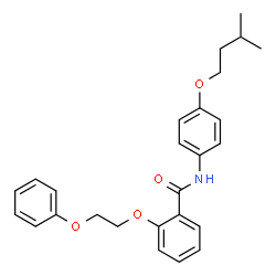 ChemSpider 2D Image | N-[4-(3-Methylbutoxy)phenyl]-2-(2-phenoxyethoxy)benzamide | C26H29NO4