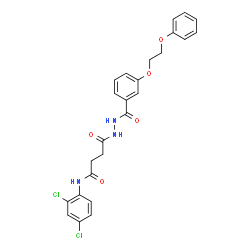 ChemSpider 2D Image | N-(2,4-Dichlorophenyl)-4-oxo-4-{2-[3-(2-phenoxyethoxy)benzoyl]hydrazino}butanamide | C25H23Cl2N3O5