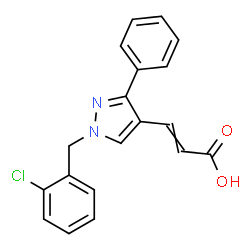 ChemSpider 2D Image | 3-[1-(2-Chlorobenzyl)-3-phenyl-1H-pyrazol-4-yl]acrylic acid | C19H15ClN2O2