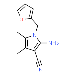 ChemSpider 2D Image | 2-Amino-1-(2-furylmethyl)-4,5-dimethyl-1H-pyrrole-3-carbonitrile | C12H13N3O