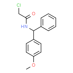 ChemSpider 2D Image | 2-Chloro-N-[(4-methoxyphenyl)(phenyl)methyl]acetamide | C16H16ClNO2