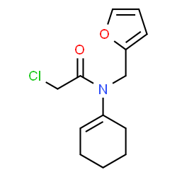 ChemSpider 2D Image | 2-chloro-N-cyclohex-1-en-1-yl-N-(2-furylmethyl)acetamide | C13H16ClNO2