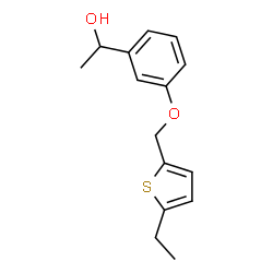 ChemSpider 2D Image | 1-{3-[(5-Ethyl-2-thienyl)methoxy]phenyl}ethanol | C15H18O2S