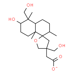 ChemSpider 2D Image | [6'-Hydroxy-4,5'-bis(hydroxymethyl)-2',5',8a'-trimethyldecahydro-2'H,3H-spiro[furan-2,1'-naphthalen]-4-yl]acetate | C20H33O6