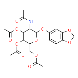 ChemSpider 2D Image | 1,3-Benzodioxol-5-yl 2-acetamido-3,4,6-tri-O-acetyl-2-deoxyhexopyranoside | C21H25NO11