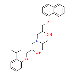 ChemSpider 2D Image | 1-{[2-Hydroxy-3-(2-isopropylphenoxy)propyl](isopropyl)amino}-3-(1-naphthyloxy)-2-propanol | C28H37NO4