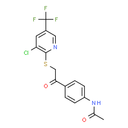 ChemSpider 2D Image | N-[4-({[3-Chloro-5-(trifluoromethyl)-2-pyridinyl]sulfanyl}acetyl)phenyl]acetamide | C16H12ClF3N2O2S