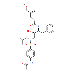 ChemSpider 2D Image | 2-(Methoxymethyl)-2-propen-1-yl [(2S,3R)-4-{[(4-acetamidophenyl)sulfonyl](isobutyl)amino}-3-hydroxy-1-phenyl-2-butanyl]carbamate | C28H39N3O7S