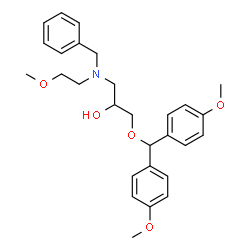 ChemSpider 2D Image | 1-[Benzyl(2-methoxyethyl)amino]-3-[bis(4-methoxyphenyl)methoxy]-2-propanol | C28H35NO5
