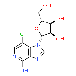 ChemSpider 2D Image | 7-Chloro-1-(beta-D-ribofuranosyl)-1H-imidazo[4,5-c]pyridin-4-amine | C11H13ClN4O4