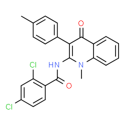 ChemSpider 2D Image | 2,4-Dichloro-N-[1-methyl-3-(4-methylphenyl)-4-oxo-1,4-dihydro-2-quinolinyl]benzamide | C24H18Cl2N2O2