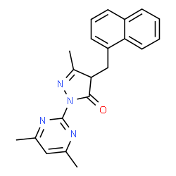 ChemSpider 2D Image | 2-(4,6-Dimethyl-2-pyrimidinyl)-5-methyl-4-(1-naphthylmethyl)-2,4-dihydro-3H-pyrazol-3-one | C21H20N4O