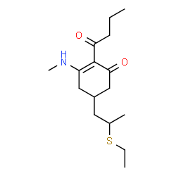 ChemSpider 2D Image | 2-Butyryl-5-[2-(ethylsulfanyl)propyl]-3-(methylamino)-2-cyclohexen-1-one | C16H27NO2S
