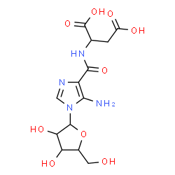 ChemSpider 2D Image | N-[(5-Amino-1-pentofuranosyl-1H-imidazol-4-yl)carbonyl]aspartic acid | C13H18N4O9