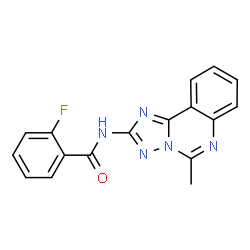 ChemSpider 2D Image | 2-Fluoro-N-(5-methyl[1,2,4]triazolo[1,5-c]quinazolin-2-yl)benzamide | C17H12FN5O