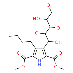 ChemSpider 2D Image | 1-C-[4-Butyl-2,5-bis(methoxycarbonyl)-1H-pyrrol-3-yl]pentitol | C17H27NO9