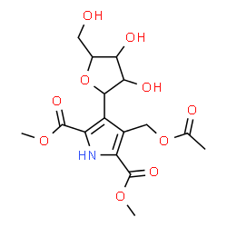 ChemSpider 2D Image | 1-[4-(Acetoxymethyl)-2,5-bis(methoxycarbonyl)-1H-pyrrol-3-yl]-1,4-anhydropentitol | C16H21NO10