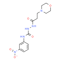 ChemSpider 2D Image | 2-[3-(4-Morpholinyl)propanoyl]-N-(3-nitrophenyl)hydrazinecarboxamide | C14H19N5O5