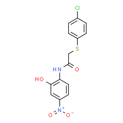 ChemSpider 2D Image | 2-[(4-Chlorophenyl)sulfanyl]-N-(2-hydroxy-4-nitrophenyl)acetamide | C14H11ClN2O4S