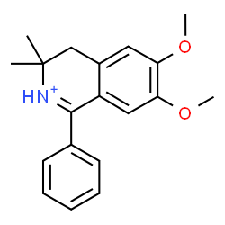 ChemSpider 2D Image | 6,7-Dimethoxy-3,3-dimethyl-1-phenyl-3,4-dihydroisoquinolinium | C19H22NO2