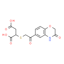 ChemSpider 2D Image | 2-{[2-Oxo-2-(3-oxo-3,4-dihydro-2H-1,4-benzoxazin-6-yl)ethyl]sulfanyl}succinic acid | C14H13NO7S