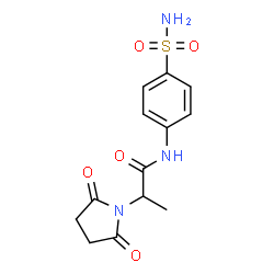 ChemSpider 2D Image | 2-(2,5-Dioxo-1-pyrrolidinyl)-N-(4-sulfamoylphenyl)propanamide | C13H15N3O5S