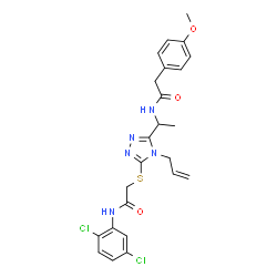 ChemSpider 2D Image | 2-{[4-Allyl-5-(1-{[(4-methoxyphenyl)acetyl]amino}ethyl)-4H-1,2,4-triazol-3-yl]sulfanyl}-N-(2,5-dichlorophenyl)acetamide | C24H25Cl2N5O3S