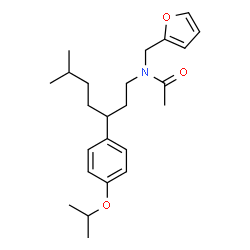 ChemSpider 2D Image | N-(2-Furylmethyl)-N-[3-(4-isopropoxyphenyl)-6-methylheptyl]acetamide | C24H35NO3