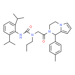 ChemSpider 2D Image | 3-(2,6-Diisopropylphenyl)-1-{2-[1-(4-methylphenyl)-3,4-dihydropyrrolo[1,2-a]pyrazin-2(1H)-yl]-2-oxoethyl}-1-propylurea | C32H42N4O2