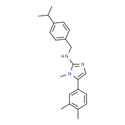 ChemSpider 2D Image | 5-(3,4-Dimethylphenyl)-N-(4-isopropylbenzyl)-1-methyl-1H-imidazol-2-amine | C22H27N3
