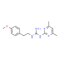 ChemSpider 2D Image | (E)-Amino[(4,6-dimethyl-2-pyrimidinyl)amino]-N-[2-(4-methoxyphenyl)ethyl]methaniminium | C16H22N5O