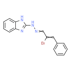 ChemSpider 2D Image | 2-[2-(2-Bromo-3-phenyl-2-propen-1-ylidene)hydrazino]-1H-benzimidazole | C16H13BrN4