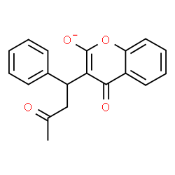 ChemSpider 2D Image | 4-Oxo-3-(3-oxo-1-phenylbutyl)-4H-chromen-2-olate | C19H15O4