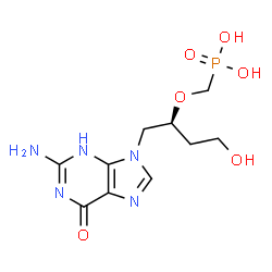 ChemSpider 2D Image | ({[(2S)-1-(2-amino-6-hydroxy-9H-purin-9-yl)-4-hydroxybutan-2-yl]oxy}methyl)phosphonic acid | C10H16N5O6P