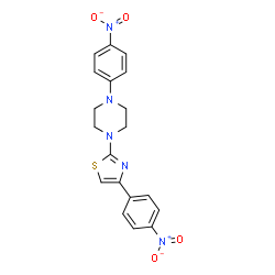ChemSpider 2D Image | 1-(4-Nitrophenyl)-4-[4-(4-nitrophenyl)-1,3-thiazol-2-yl]piperazine | C19H17N5O4S