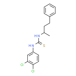ChemSpider 2D Image | 1-(3,4-Dichlorophenyl)-3-(4-phenyl-2-butanyl)thiourea | C17H18Cl2N2S