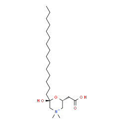 ChemSpider 2D Image | (2S,6R)-6-(Carboxymethyl)-2-hydroxy-4,4-dimethyl-2-pentadecylmorpholin-4-ium | C23H46NO4