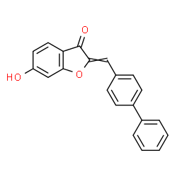 ChemSpider 2D Image | 2-(4-Biphenylylmethylene)-6-hydroxy-1-benzofuran-3(2H)-one | C21H14O3