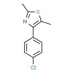 ChemSpider 2D Image | 4-(4-CHLOROPHENYL)-2,5-DIMETHYLTHIAZOLE | C11H10ClNS
