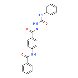 ChemSpider 2D Image | 2-[4-(Benzoylamino)benzoyl]-N-phenylhydrazinecarboxamide | C21H18N4O3