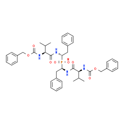 ChemSpider 2D Image | [(1R)-1-{[(2S)-2-{[(Benzyloxy)carbonyl]amino}-3-methylbutanoyl]amino}-2-phenylethyl][(1S)-1-{[(2S)-2-{[(benzyloxy)carbonyl]amino}-3-methylbutanoyl]amino}-2-phenylethyl]phosphinic acid (non-preferred n
ame) | C42H51N4O8P