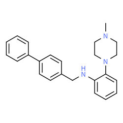 ChemSpider 2D Image | N-(4-Biphenylylmethyl)-2-(4-methyl-1-piperazinyl)aniline | C24H27N3