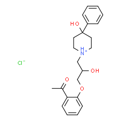 ChemSpider 2D Image | 1-[3-(2-Acetylphenoxy)-2-hydroxypropyl]-4-hydroxy-4-phenylpiperidinium chloride | C22H28ClNO4
